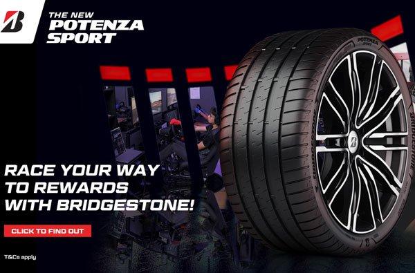 Bridgestone sends you racing with the new Potenza Sport tyres