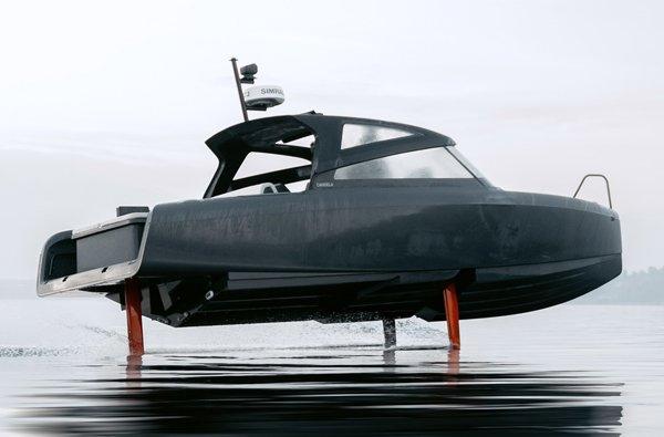 The Candela C-8 is an electric hydrofoil powered by the batteries of the Polestar 2