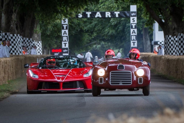 Ferrari 125 S and limited edition LaFerrari Aperta star at Goodwood