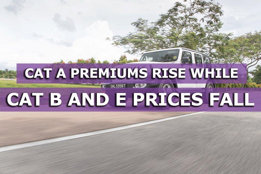 Slight increase in Cat A COE while Cat B and E decrease Sgcarmart