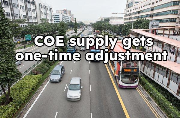 LTA announces one-time adjustment to COE supply