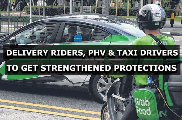 MOM to look into strengthening protections for delivery riders, PHV and taxi drivers