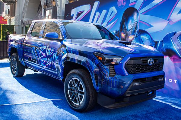 Toyota Tacoma joins in premiere of Blue Beetle movie