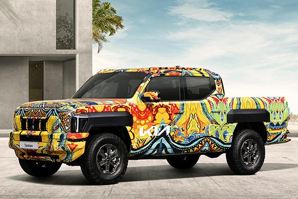 Kia unveils unique camouflage for the Tasman pickup