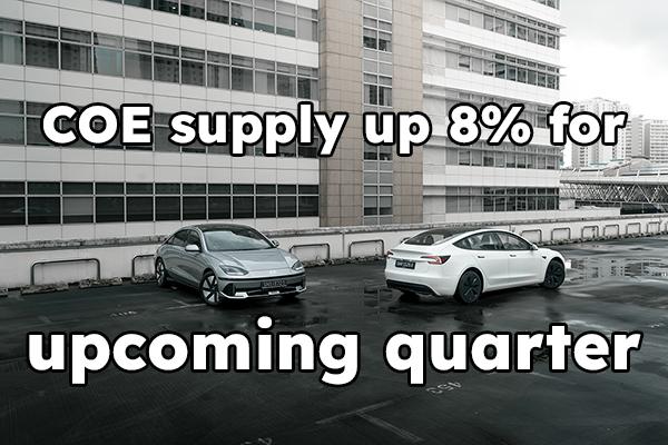 COE supply to climb 8% for the upcoming quarter
