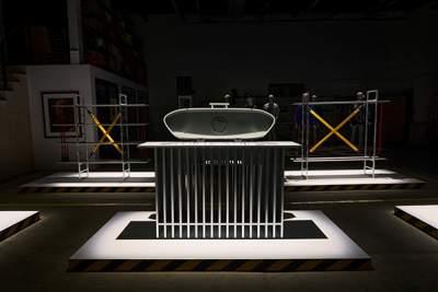 Original Mercedes-AMG vehicle parts transformed into art