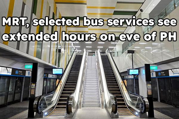 MRT, selected bus services see extended hours on eve of PH