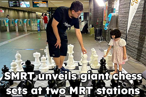 SMRT unveils giant chess sets at two MRT stations