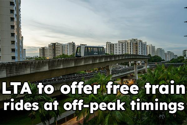 LTA to offer free train rides at off-peak timings