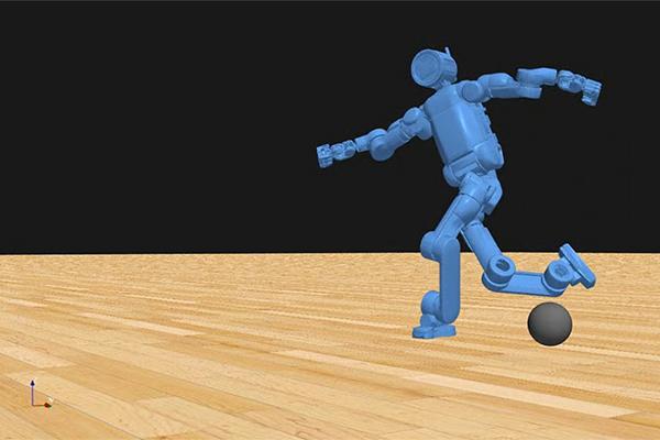 Hyundai and Boston Dynamics teach a robot to play football